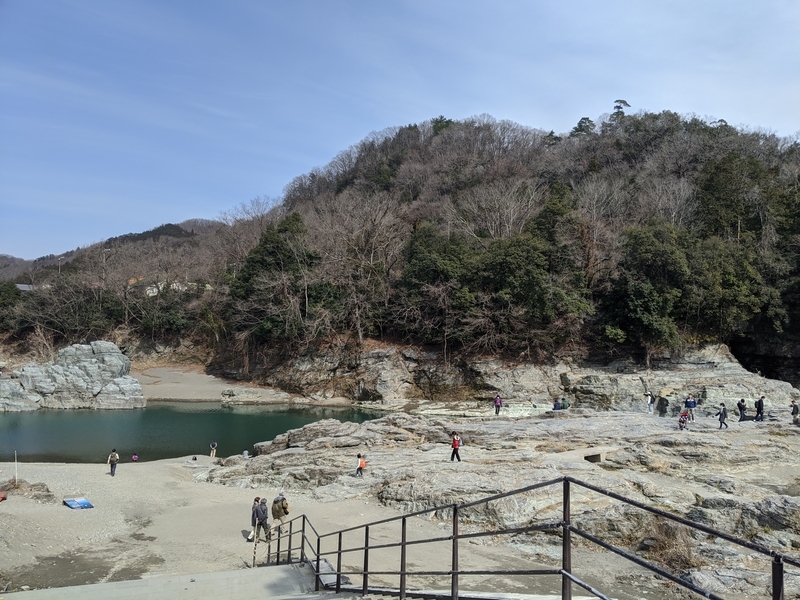 長瀞の岩畳にて。