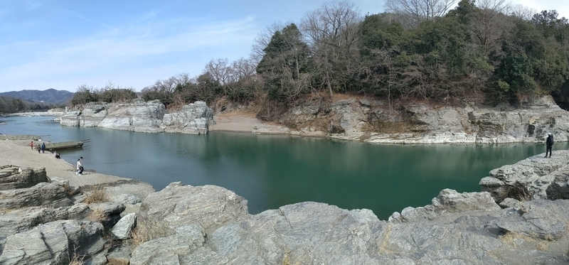長瀞の岩畳にて。
