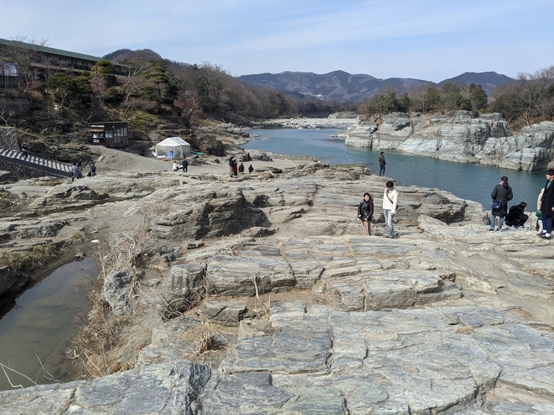 長瀞の岩畳にて。