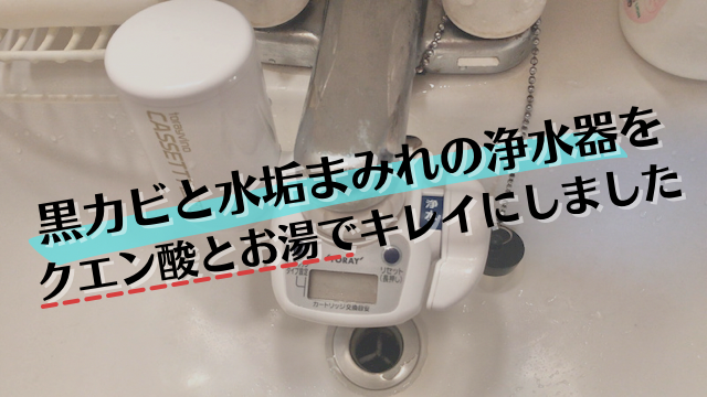 4年使った浄水器の掃除。黒カビや水アカをクエン酸とお湯でピカピカになりました