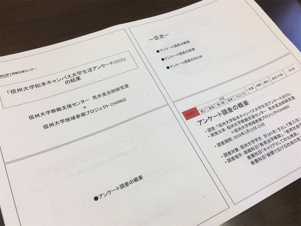 調査報告 信州大学松本キャンパス大学生活アンケート19 の結果概要 信州大学教職支援センター 荒井英治郎研究室