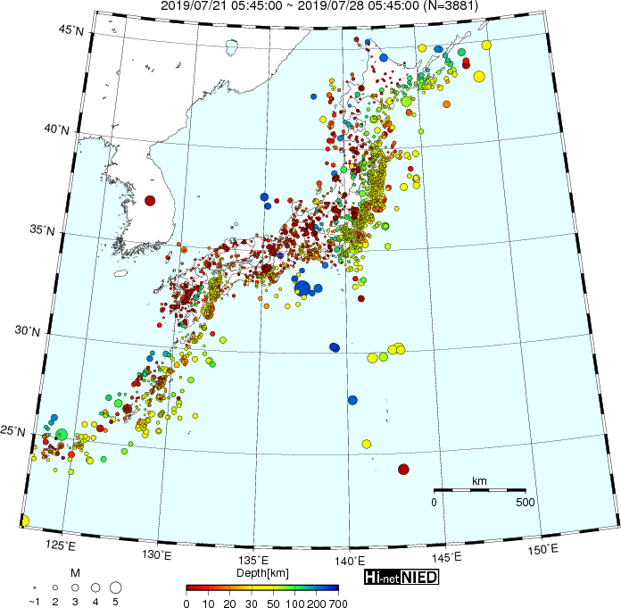 2019年7月28日3時31分頃 M6.3 深さ400km