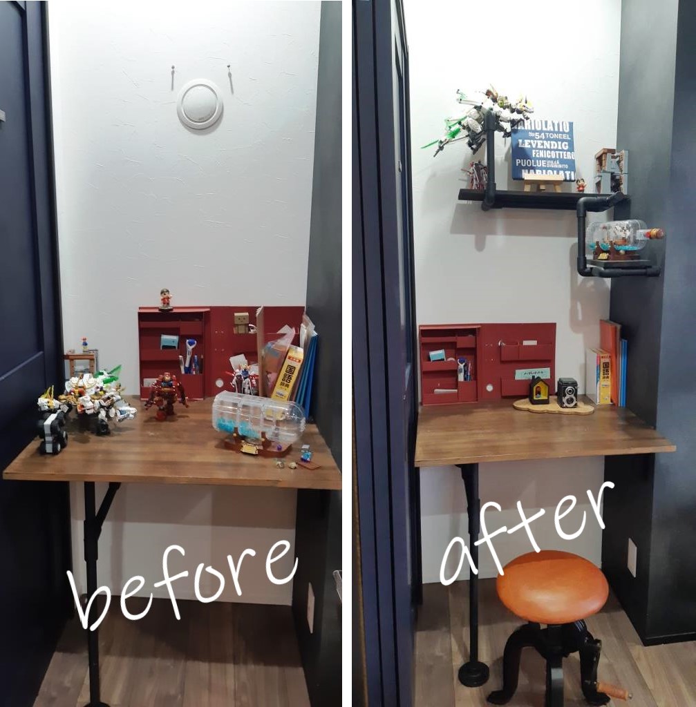 デスクに塩ビパイプで棚をdiy Architecterの建物わっしょい デスクに塩ビパイプで棚をdiy Architecterの建物わっしょい