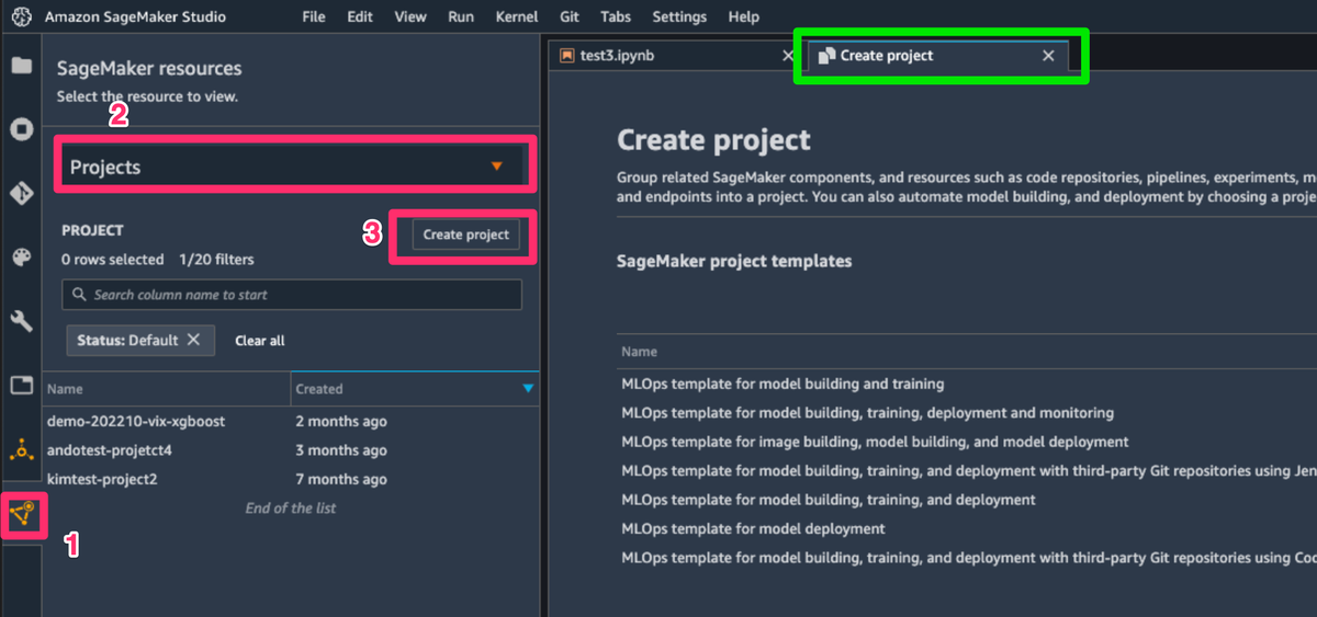 プロジェクトの作成①