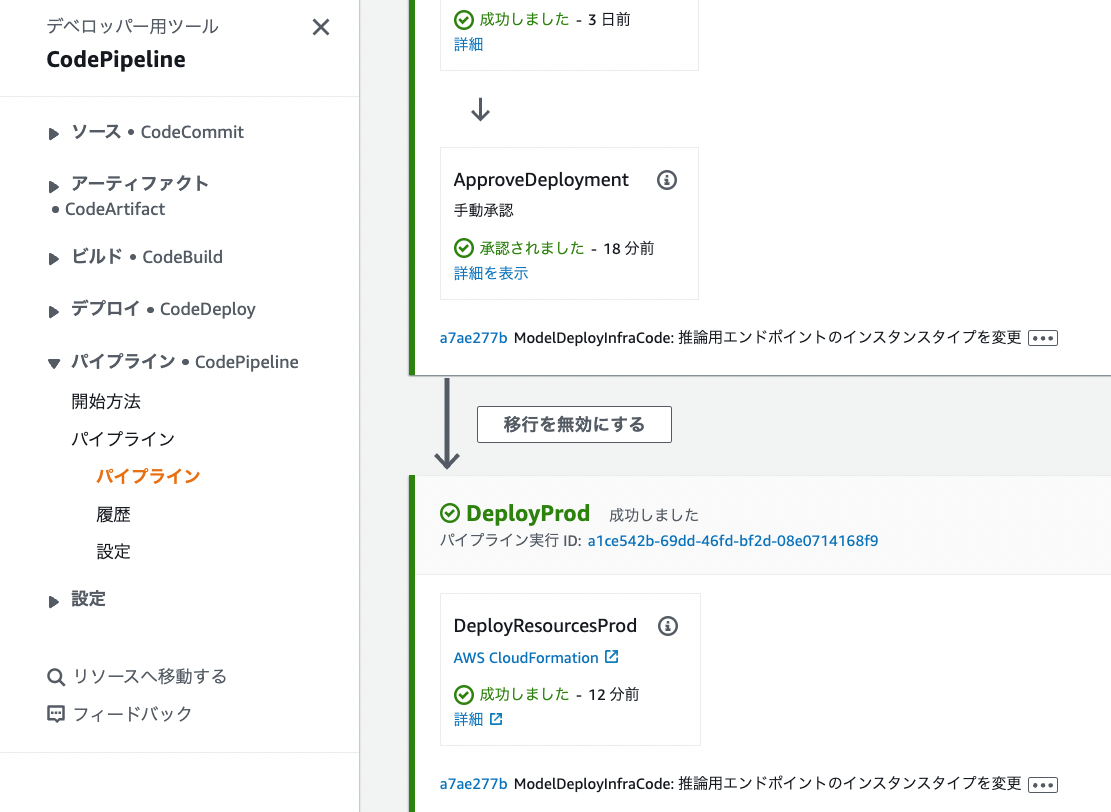 パイプラインの実行に成功