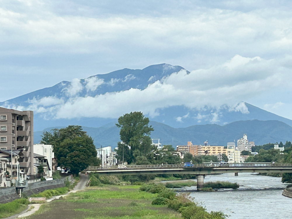岩手県盛岡市の駅前の橋から撮影した画像