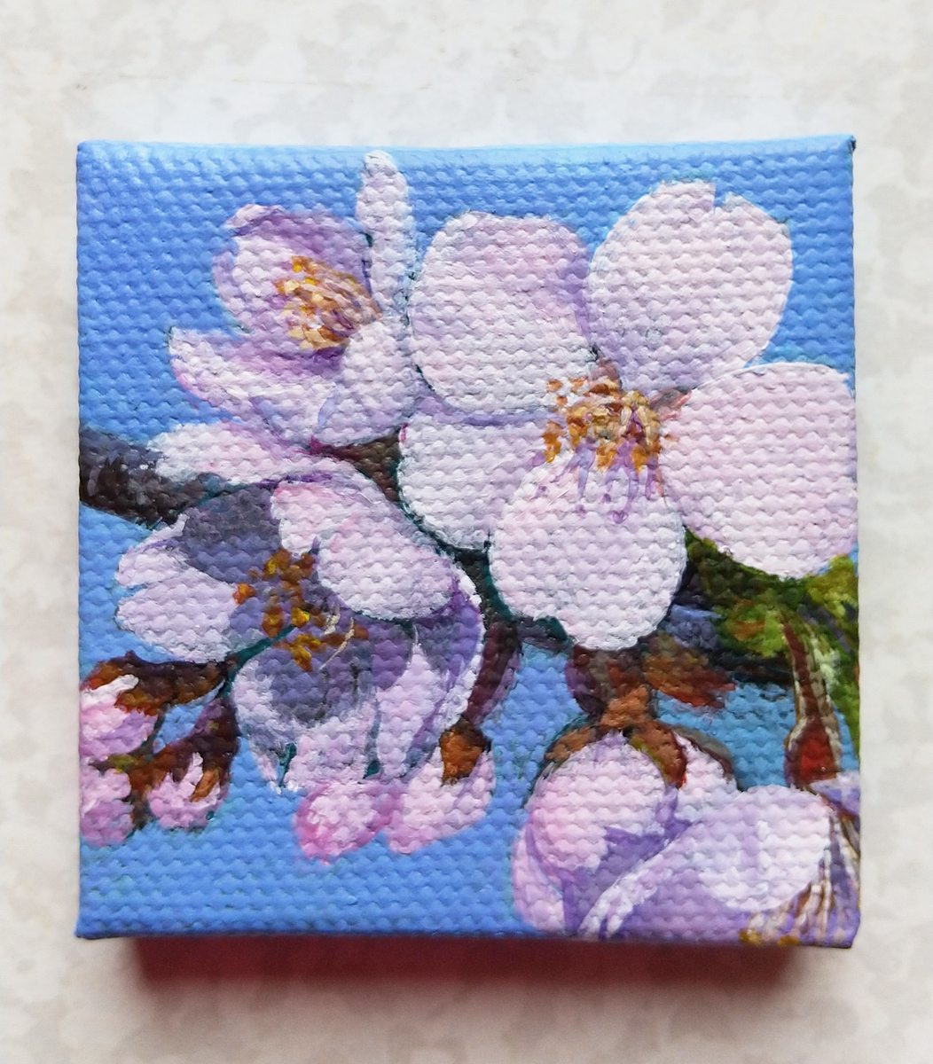 アクリル絵の具で桜を描いてみた - 絵を楽しむ