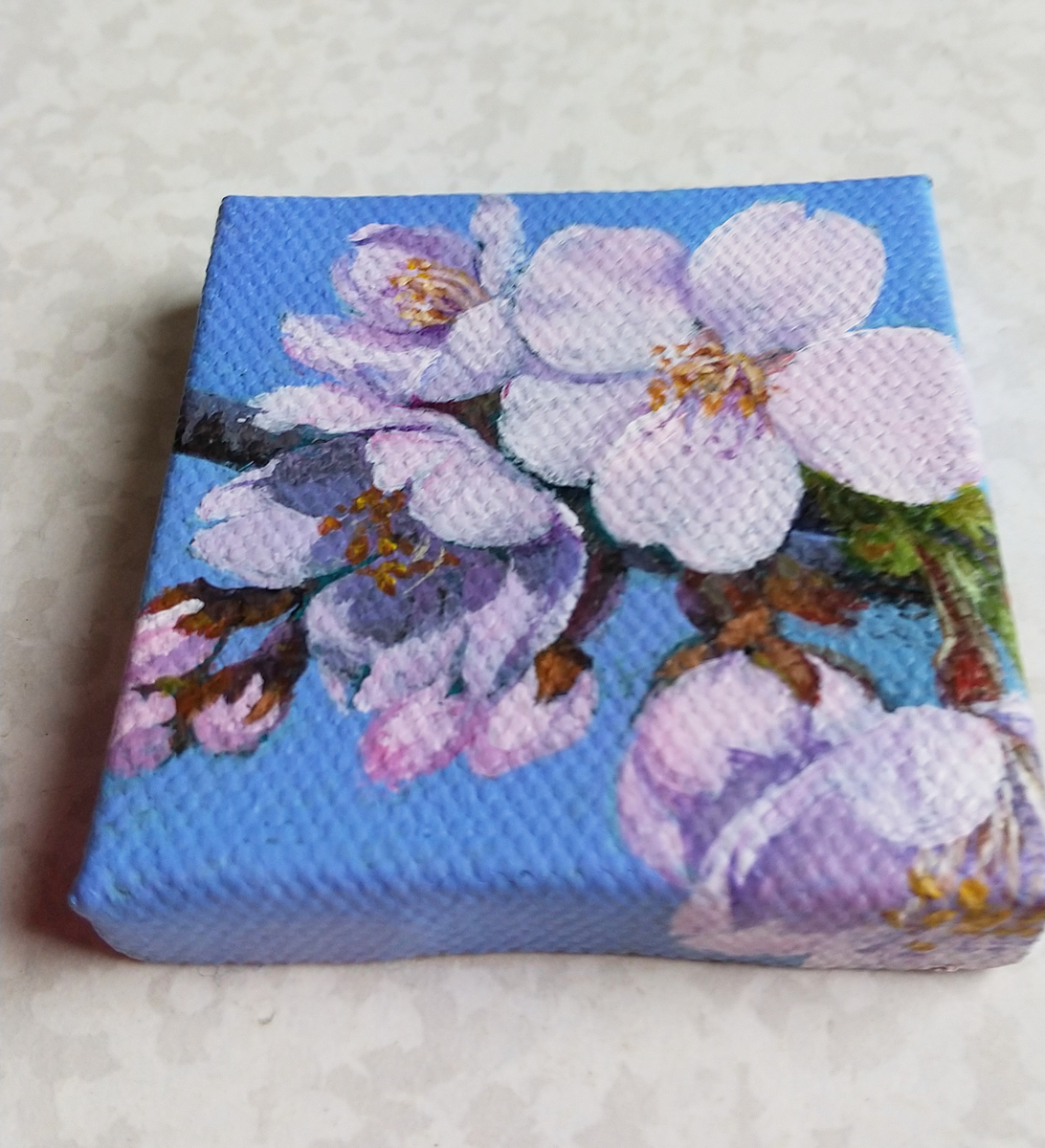 アクリル画(山桜) アクリル絵の具で桜を描いてみた - 絵を楽しむ