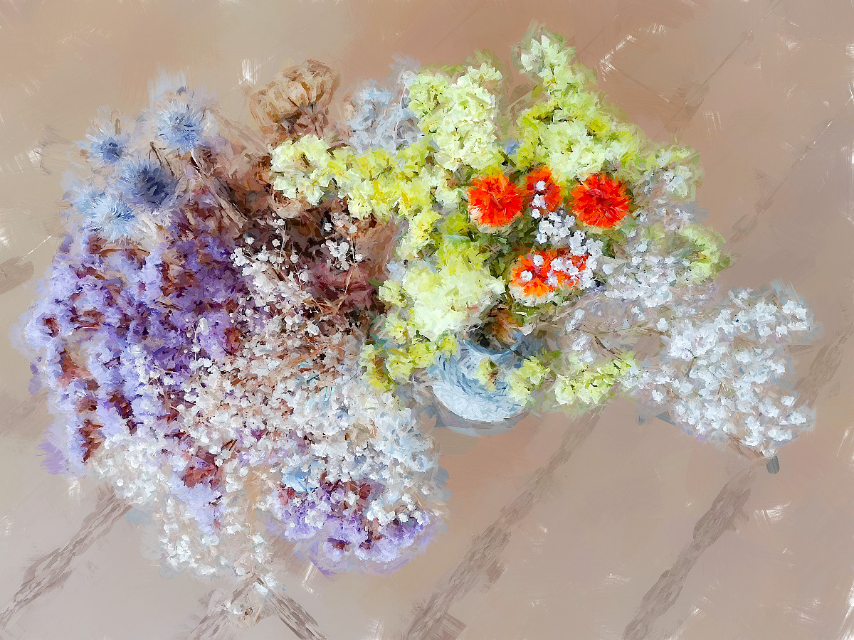 水彩画、フラワーアレンジメント、素敵な雰囲気です 絵画プラス描き付き 絵画 花束 ブーケ インテリア 「Happy Bouquet」 玄関 風水