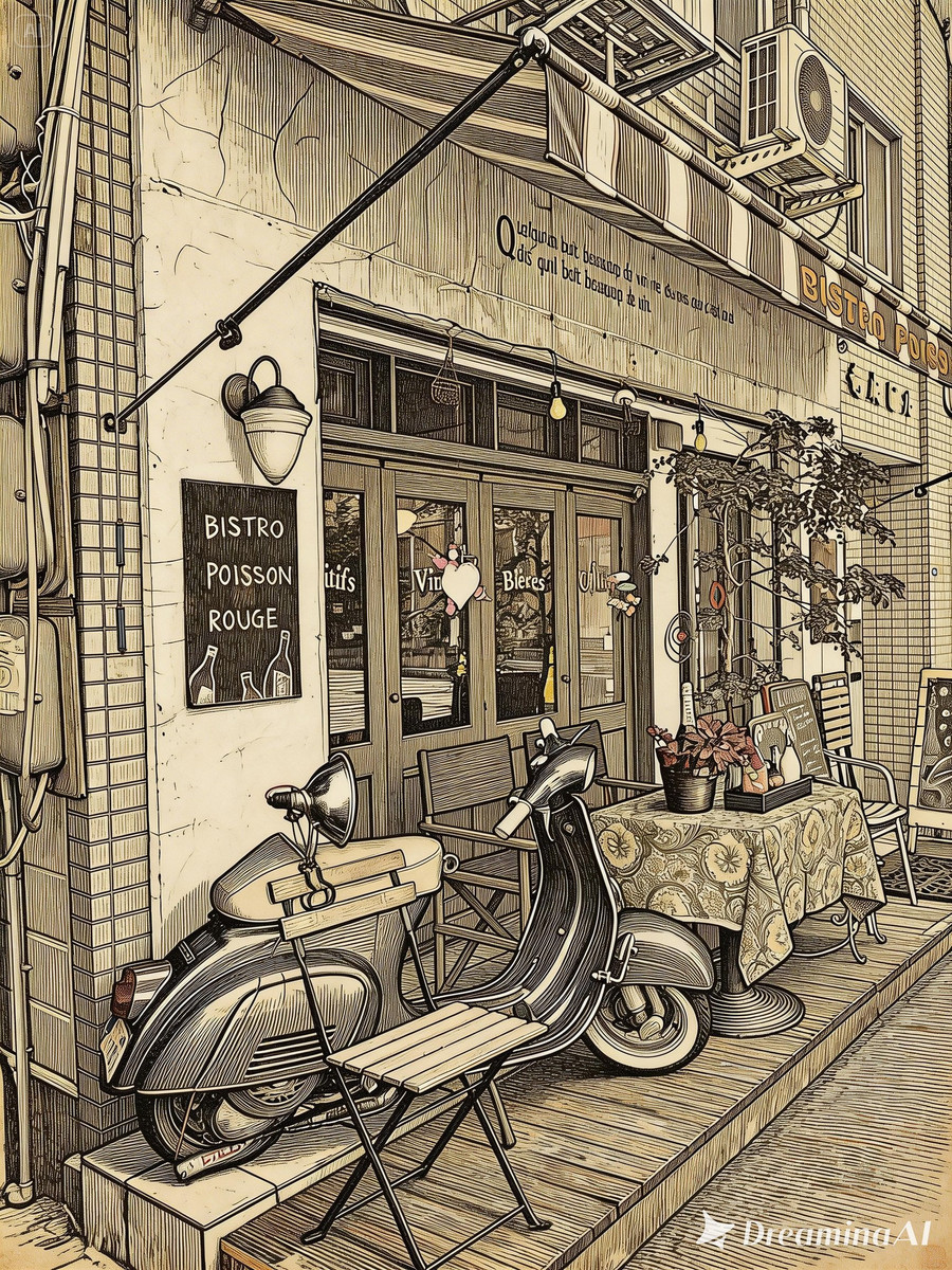 画像生成AI）カラー写真から、銅版画（エッチング）っぽいモノクロ画像