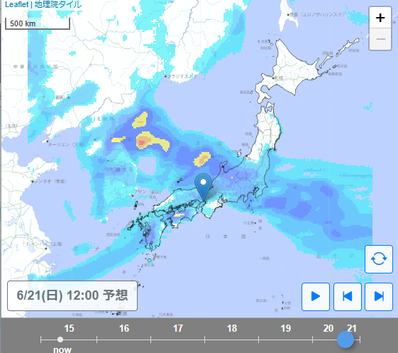 1週間以上先の天気予報をマップで見たいなら、「お天気.com：週間予想
