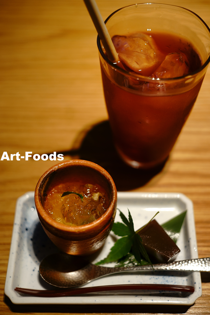 三十小箱膳の水菓子と飲み物_200813