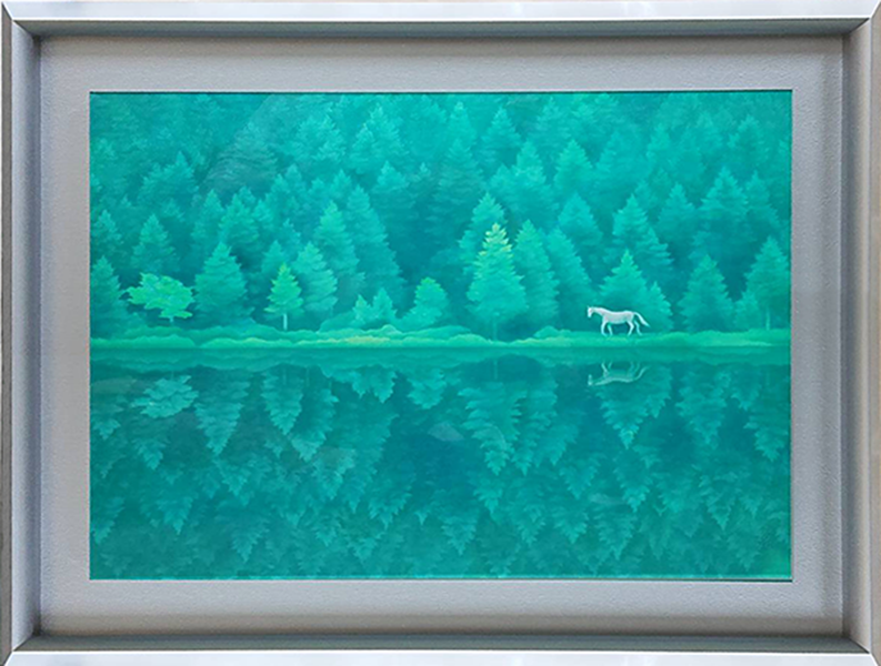 卓飾「緑の朝」原画　東山魁夷 卓飾「緑の朝」原画 東山魁夷 緑響く - 東山魁夷記念一般財団法人
