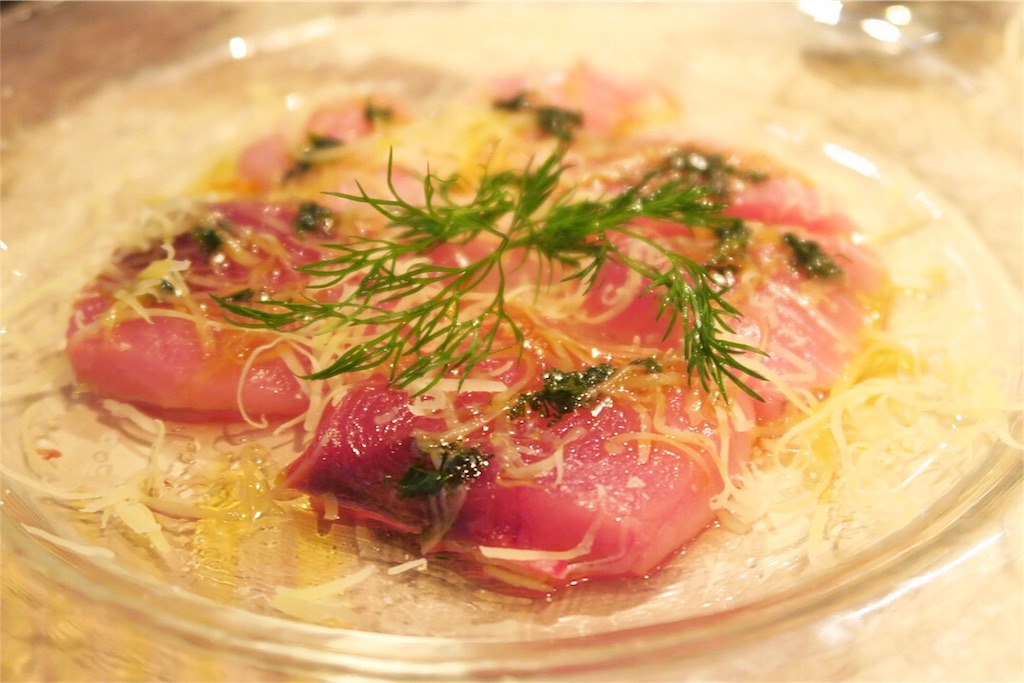 長崎産ヨコワマグロのカルパッチョ