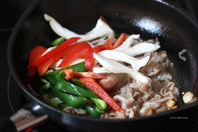 焼うどん161031材料炒め