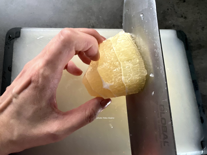 グレープフルーツの下処理の画像