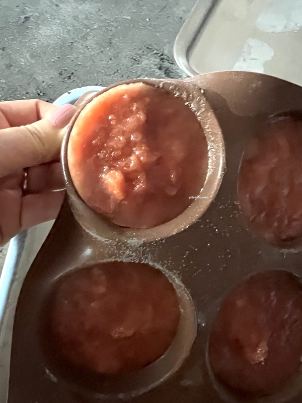 パイナップルとプラムのシャーベットの画像