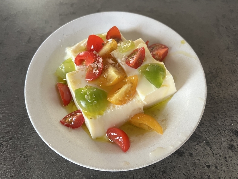 豆乳プリンの盛り付け例