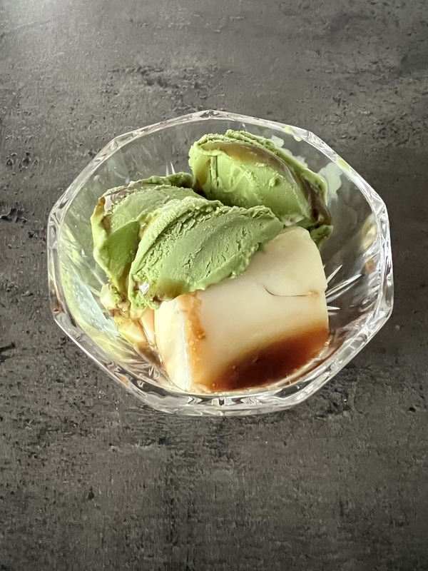 豆乳プリンの盛り付け例