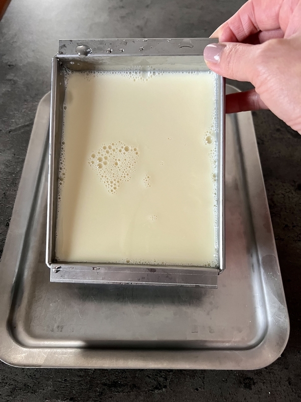 豆乳プリンが固まったようす