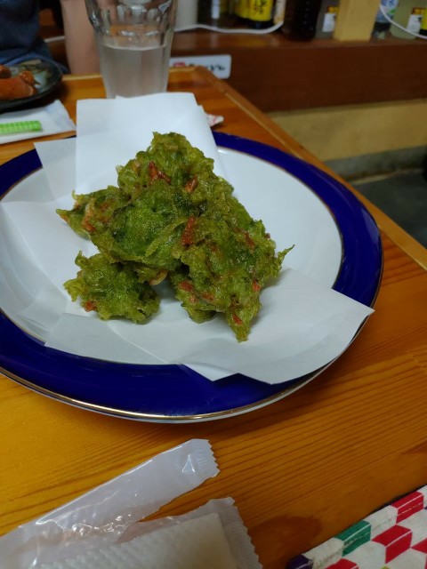 鹿児島_奄美_徳之島_お食事処はるみちゃん_あおさの天ぷら