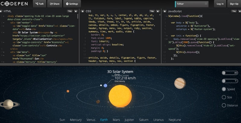 CSSとJSで太陽系のことがわかる『CSS 3D Solar System』 - (旧)アストのファンネル