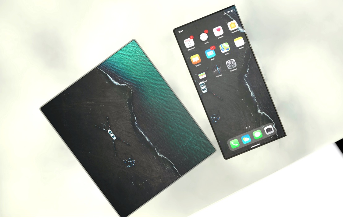 折り畳みディスプレイ搭載のiPhoneコンセプトデザイン