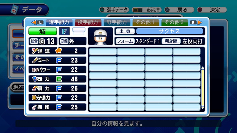 選手作成 サクスペ フリート高校 外野手作成 あすたあのゲーム攻略日記
