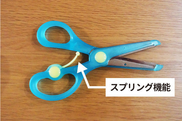 ハサミのスプリング機能を説明する写真