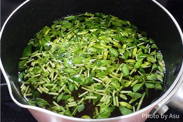 豆苗茶碗蒸しの作り方の写真