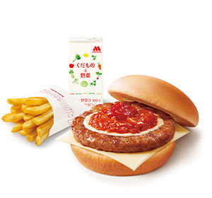 ワイワイモスバーガーセット<スライスチーズ入り>の写真