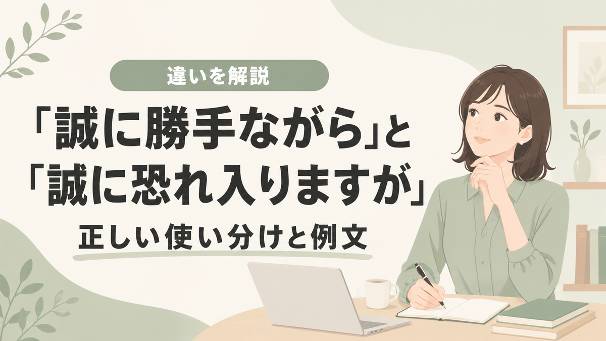 「誠に勝手ながら」と「誠に恐れ入りますが」の違いは?正しい使い分けと例文を紹介 - 暮らしのリンカク
