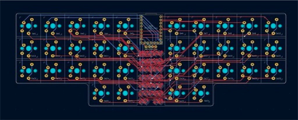 34%超ロープロキーボード「hp0」を作った話—RP2040Zero&Choc V1で