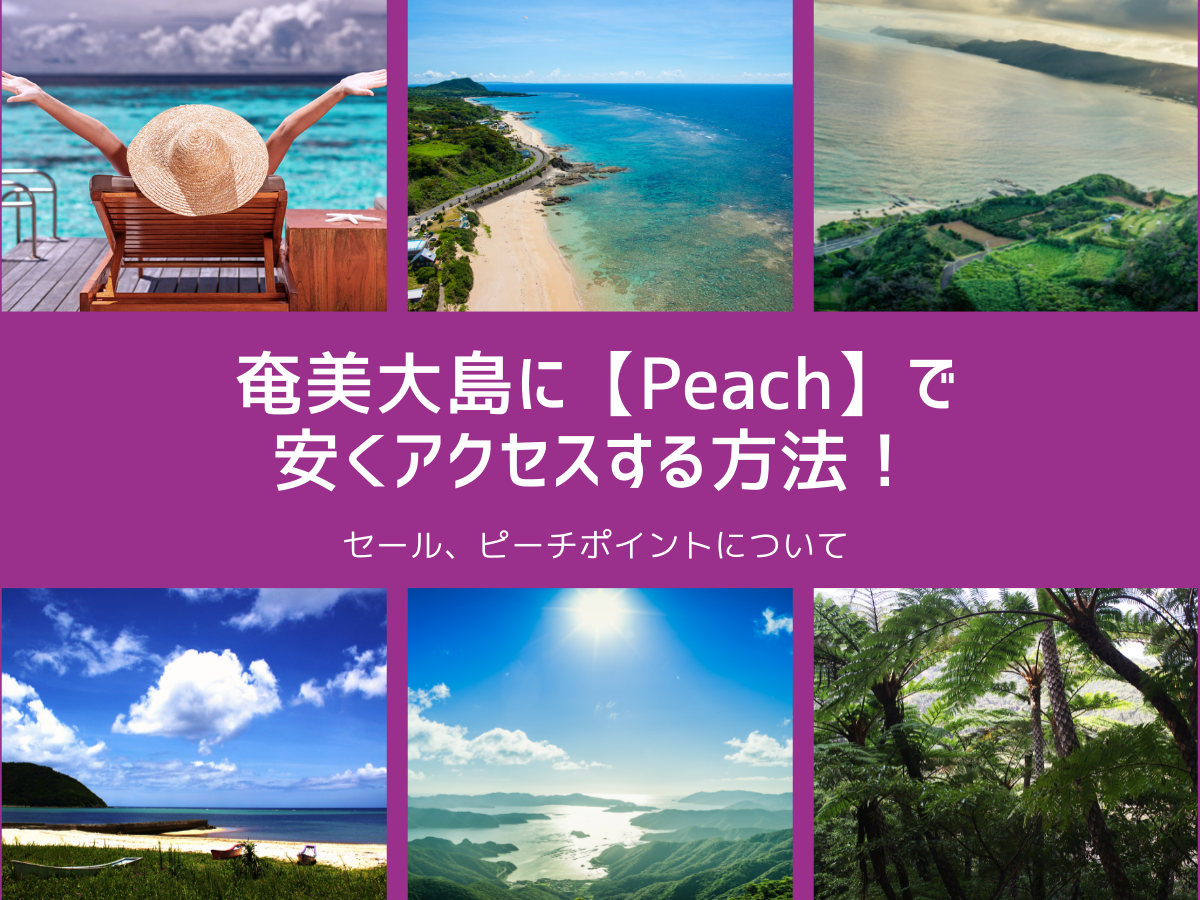 Peachで奄美大島へ安くアクセスする方法！