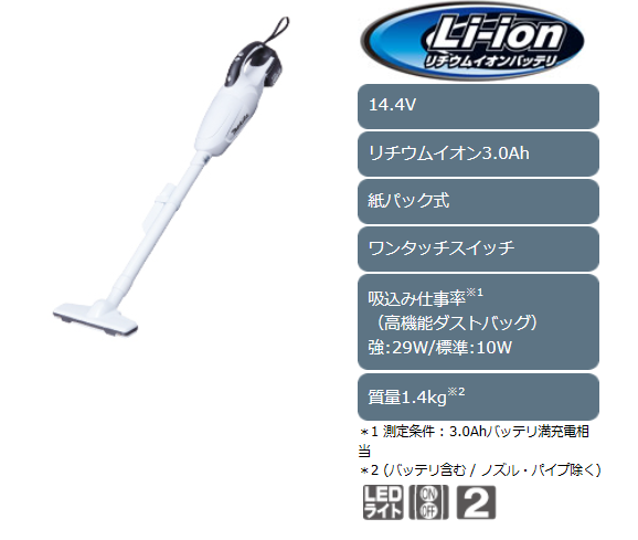 マキタ コードレス掃除機 CL142FDRFW