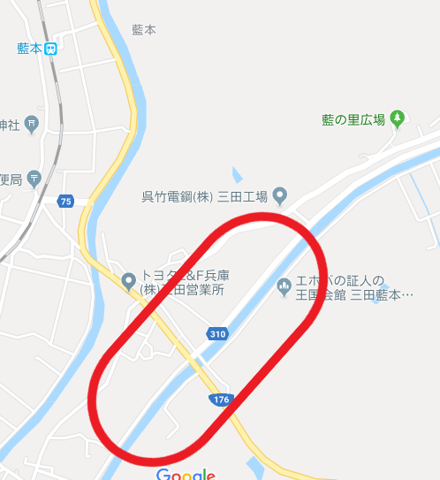 JR福知山線 藍本駅付近地図