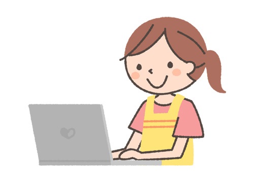 ブログを書いている様子