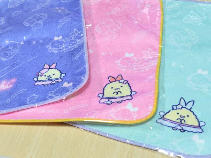すみっコぐらし駅そばコラボのノベルティの限定ミニタオル