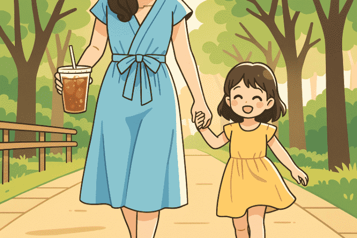 子連れで女おでかけしていてドリンクを持つと両手がふさがってしまう