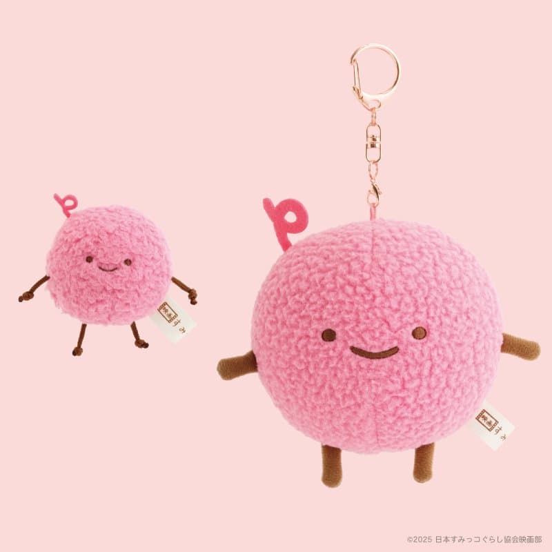 けだま（ピンクのセーター）のてのりぬいぐるみとぶらさげぬいぐるみ　2025年10月18日発売