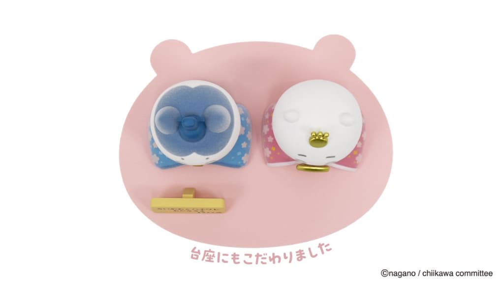 ちいかわ＆ハチワレミニ雛人形　台座＆作札つき