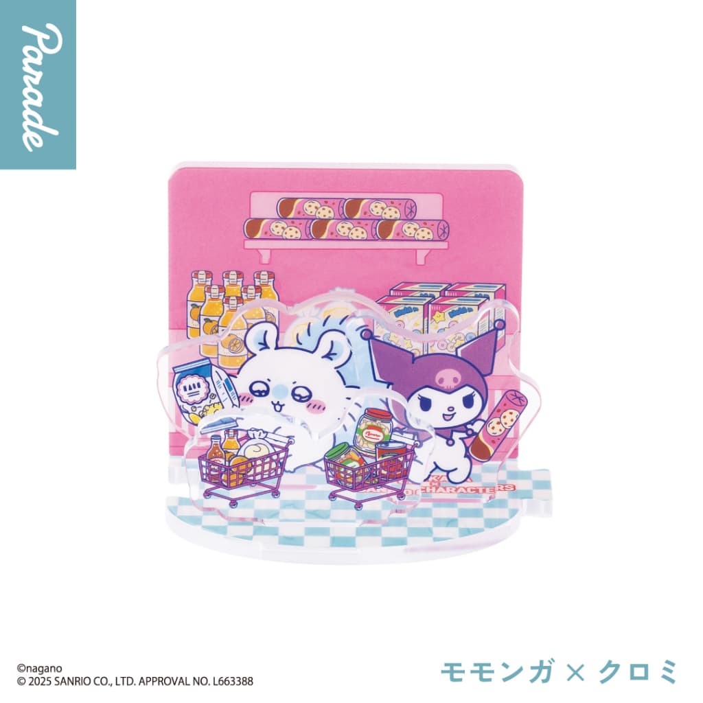 ちいかわ×サンリオキャラクターズコラボ　レイヤーアクリルスタンド　モモンガ×クロミ