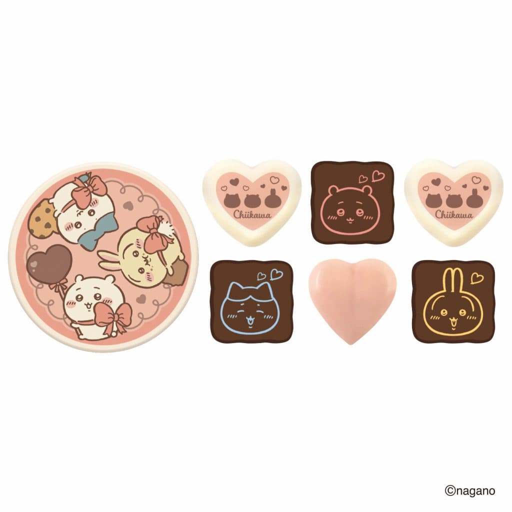 ちいかわバレンタイン2026 ちいかわパーティー缶の中身のプリントチョコレート