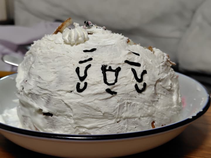 手作りちいかわケーキの完成品