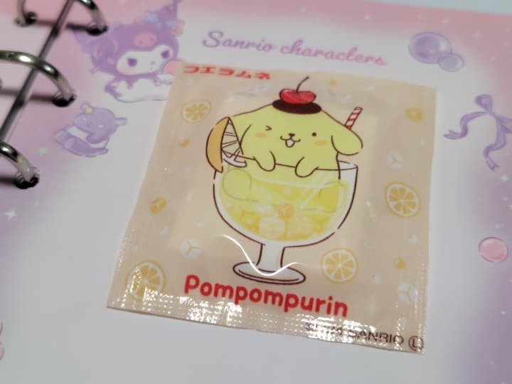 サンリオパッケージをリメイクして手作りしたマシュマロシールの完成品