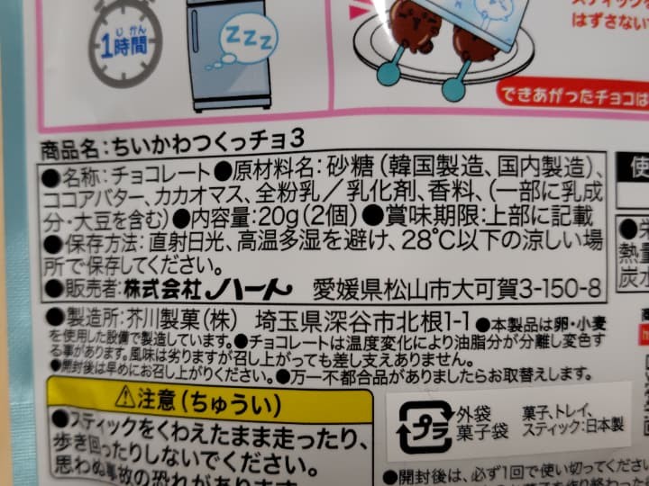 商品の原材料一覧