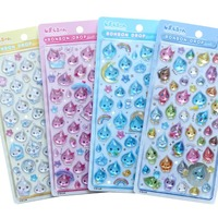 しずくちゃんのなかまたち　ボンボンドロップシール全4種