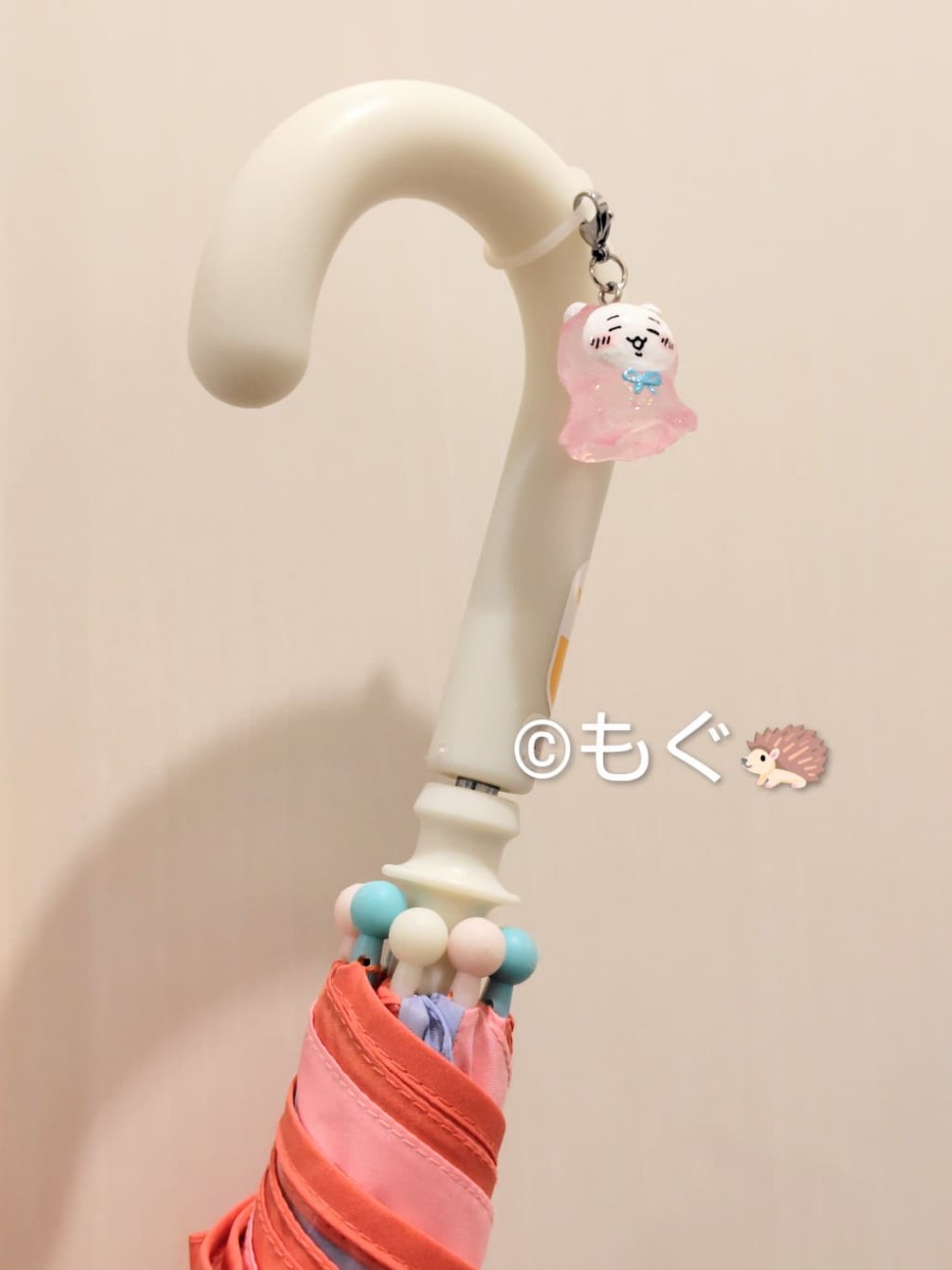 手作りめじるしアクセサリー完成品　傘につけてみました！
