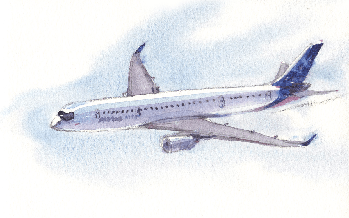 飛行機 - ますとみけい 水彩絵描き blog