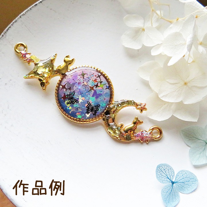 レジンヘアゴム スクエア オレンジベージュ 透け感 夏 ヘアアクセサリー